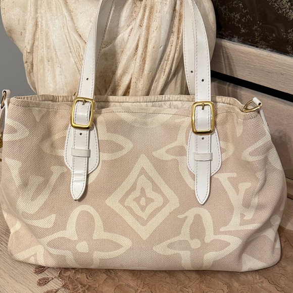 Louis Vuitton Tahitienne Cabas PM Monogram Canvas White Leather - Picture 11 of 16